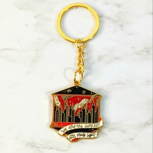 Owlcrate Gold Tone Keychain EUC